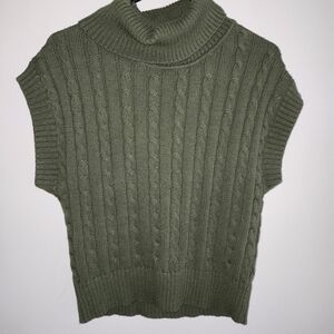 AVARA Olive Green Cable Knit Sweater